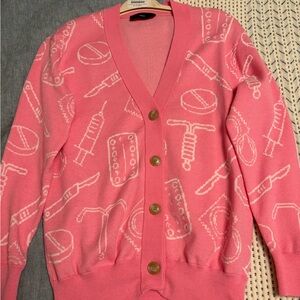 Pink Contraceptive Cardigan by Paging Dr. Fran